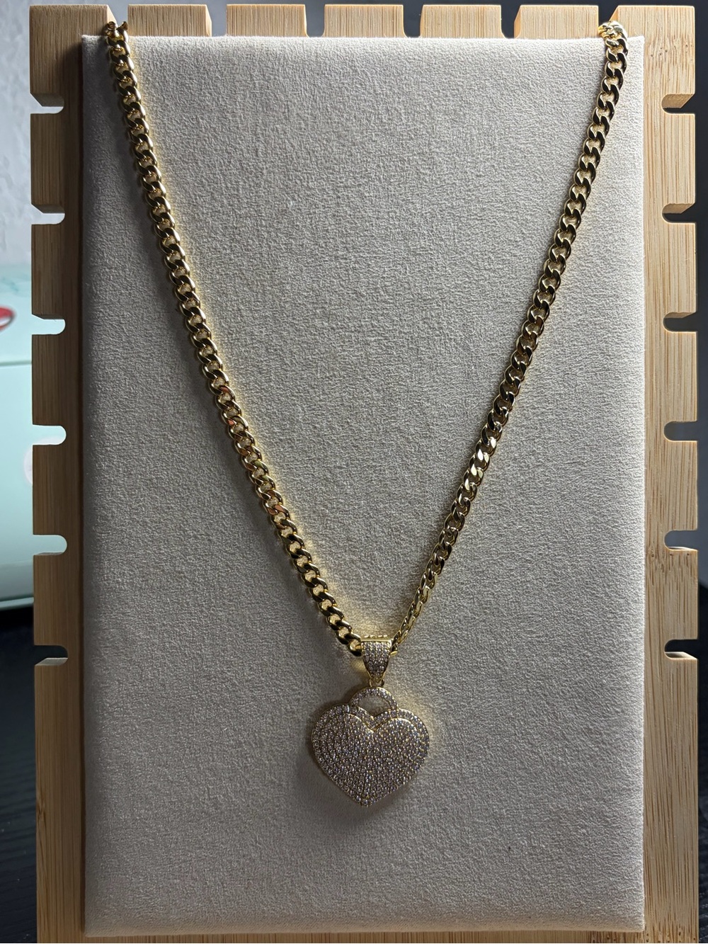 14k Gold Plated Chain with Heart Pendant
